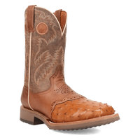 Dan Post Men's Martel Full Quill Ostrich Western Boot in Brown