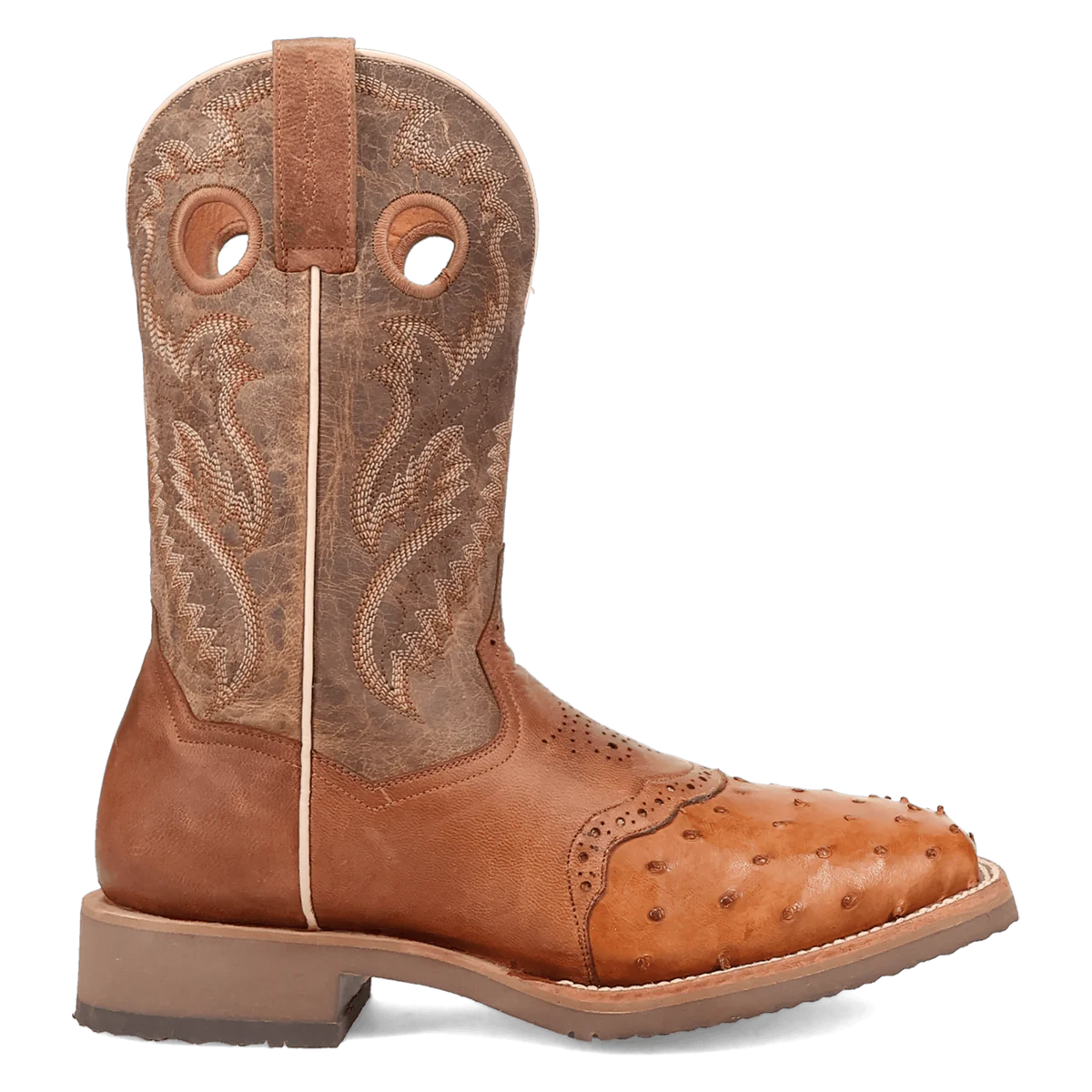 Dan Post Men's Martel Full Quill Ostrich Western Boot in Brown