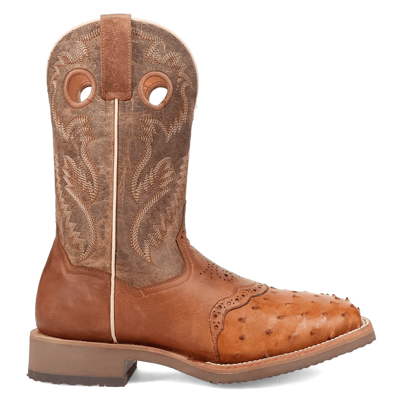 Dan Post Men's Martel Full Quill Ostrich Western Boot in Brown