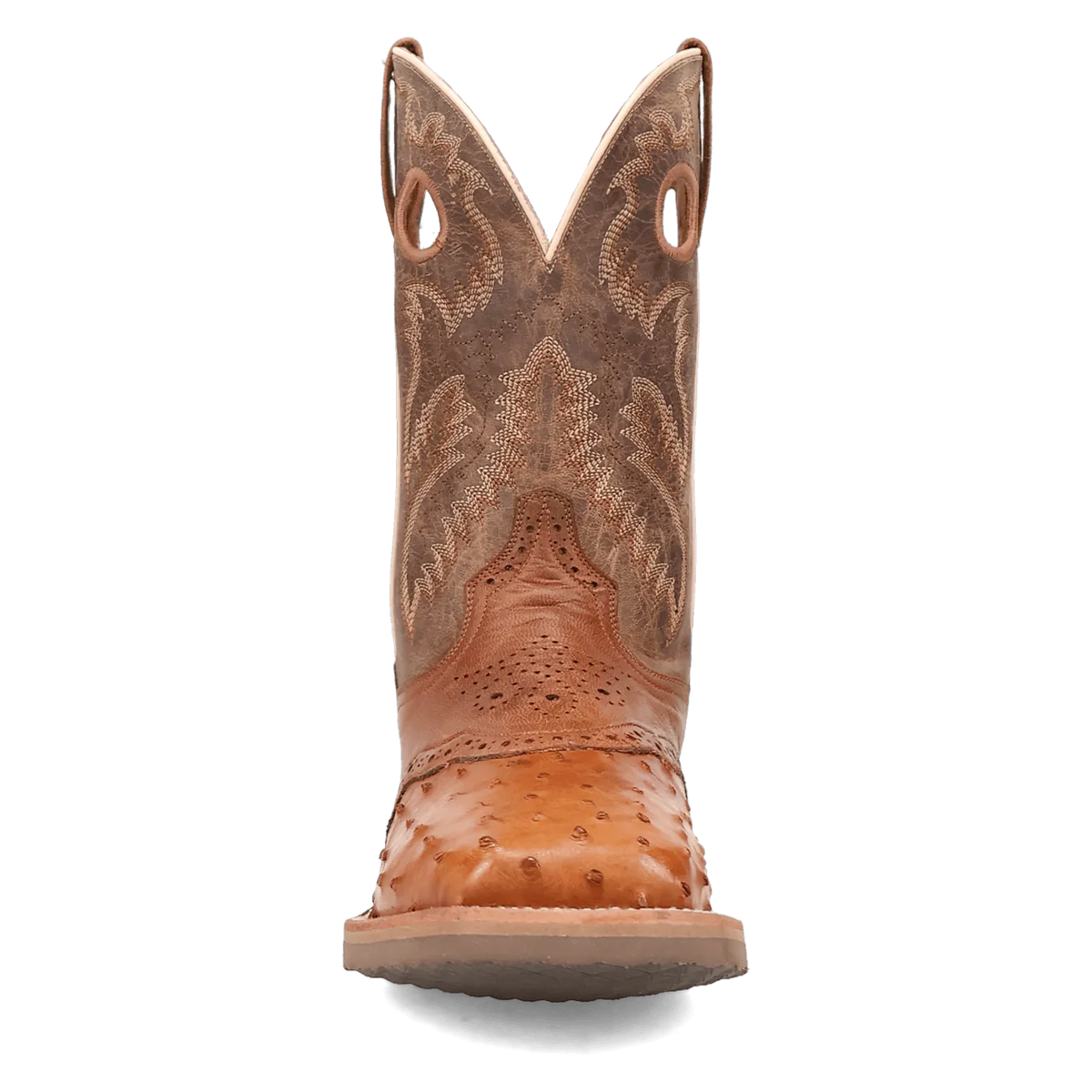 Dan Post Men's Martel Full Quill Ostrich Western Boot in Brown