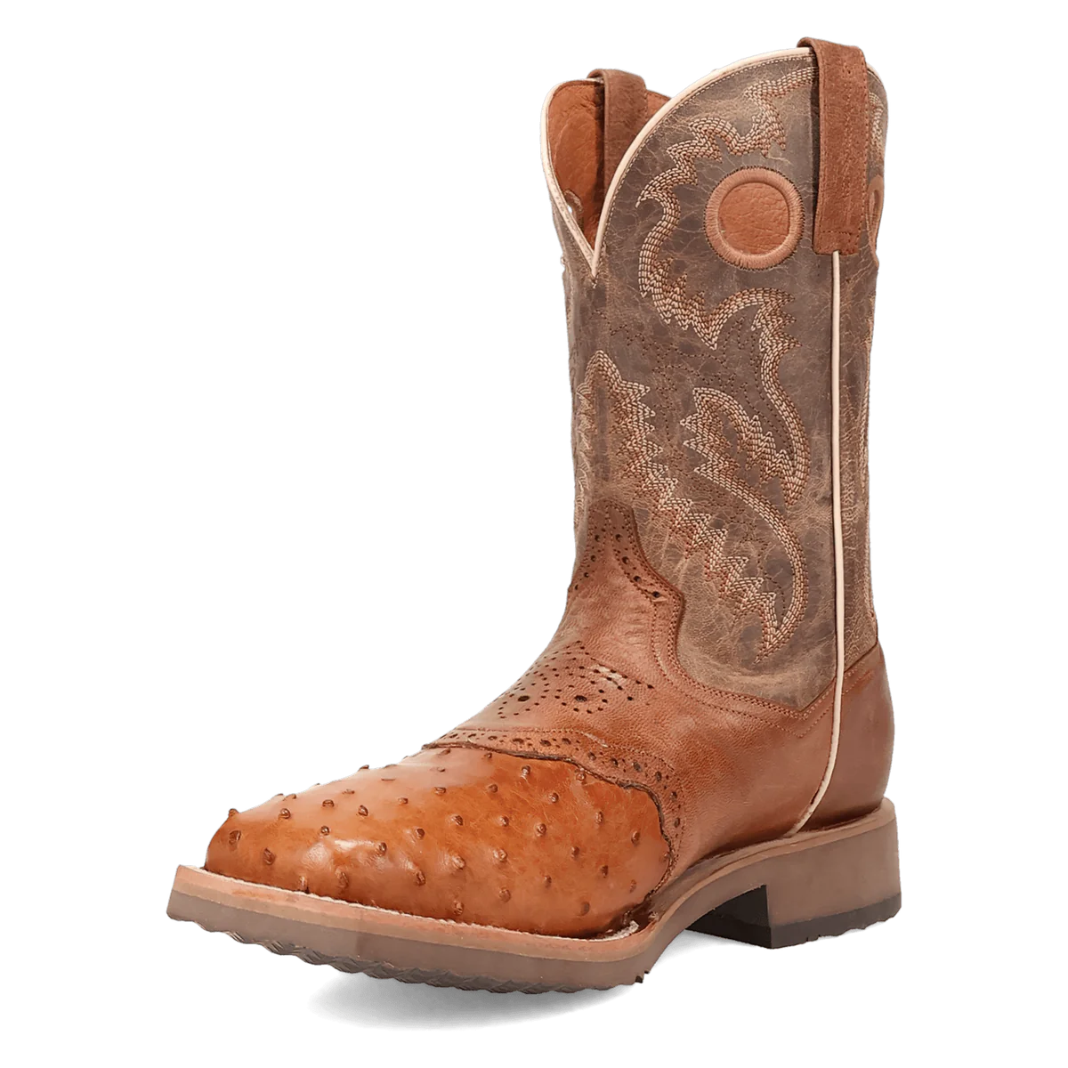 Dan Post Men's Martel Full Quill Ostrich Western Boot in Brown