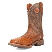 Dan Post Men's Martel Full Quill Ostrich Western Boot in Brown