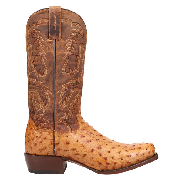 Dan Post Men's Marco Full Quill Ostrich Boot in Saddle