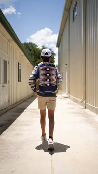 Hooey "Rockstar" Navy & Tan Aztec Print Backpack