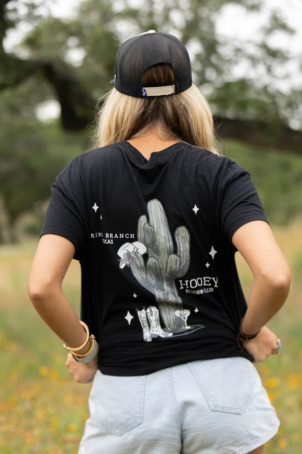 Hooey Women's S/S Social Club Graphic Tee in Black