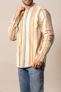 Kimes Ranch Men's L/S Double Tap Western Button Down Shirt in Natural