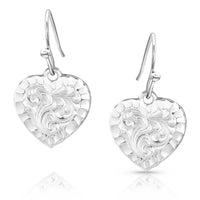 Montana Silversmiths Chiseled Heart Earrings