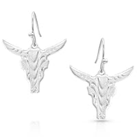 Montana Silversmith Chiseled Steer Head Earrings