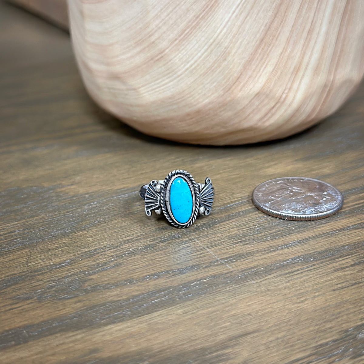 Navajo Handmade Sterling Silver Kingman Turquoise Southwestern Ring (Multiple Sizes Available)