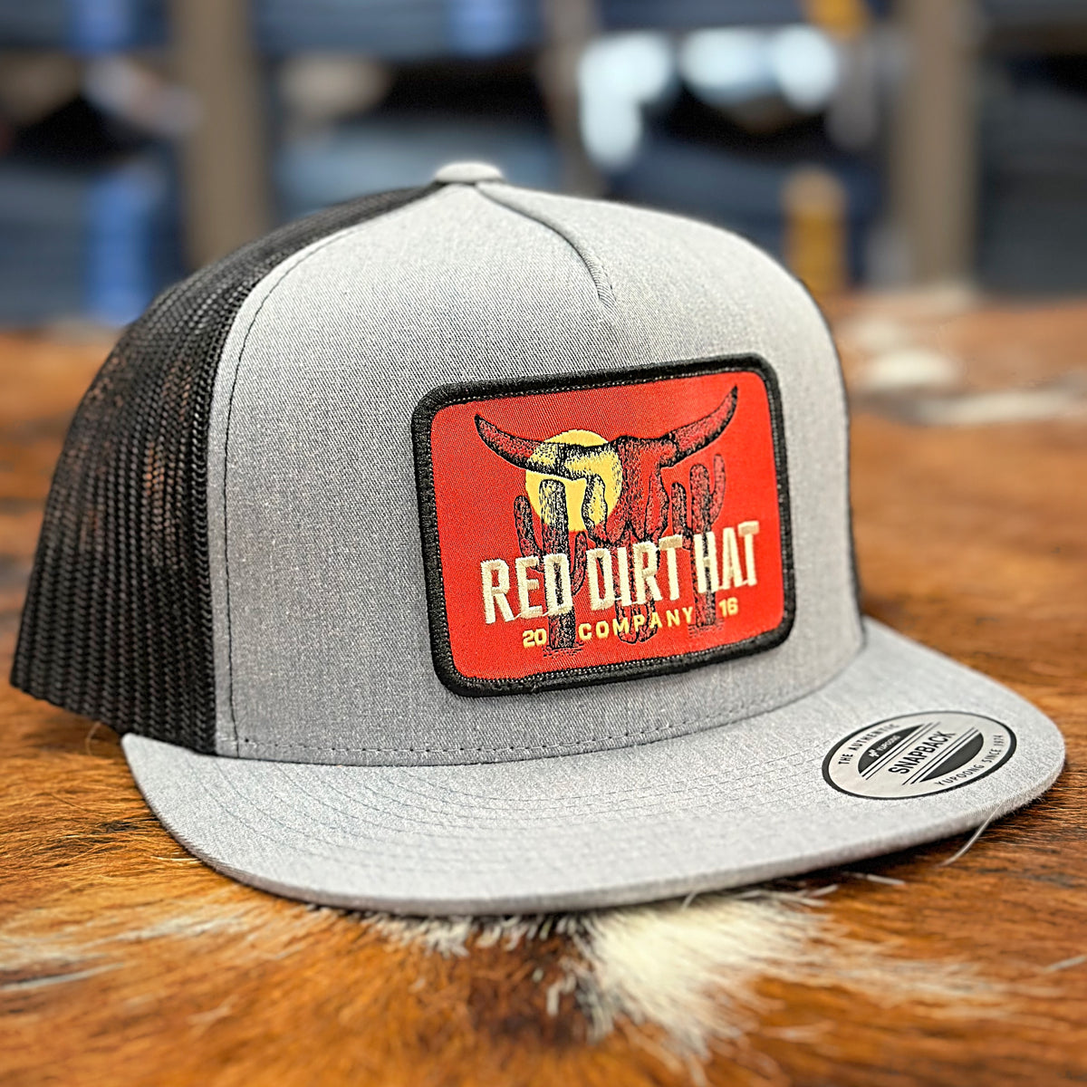 Red Dirt Hat Co. "Boone FB" Hat in Grey/Black