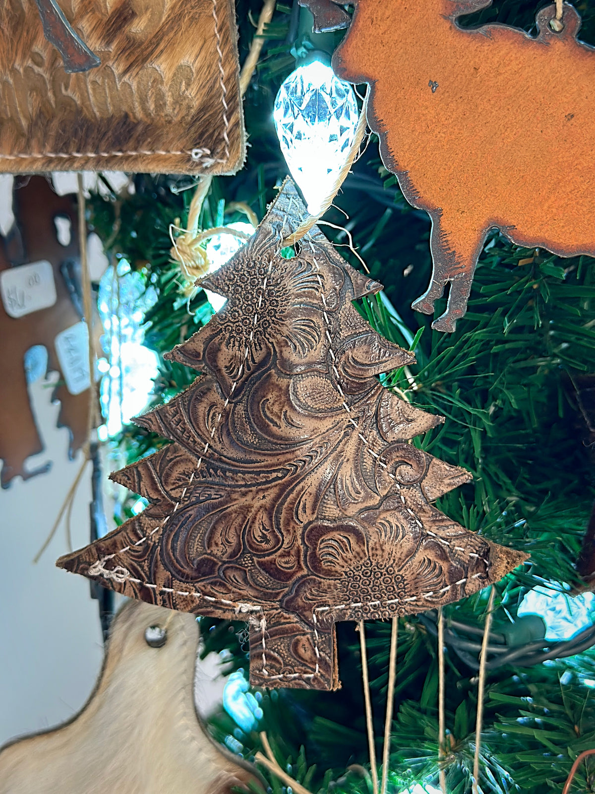 Cowhide and Embossed Leather Ornaments