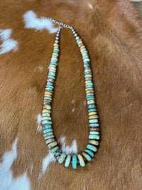 Thunder & Stone Green- Brown Turquoise Graduated Statement Necklace