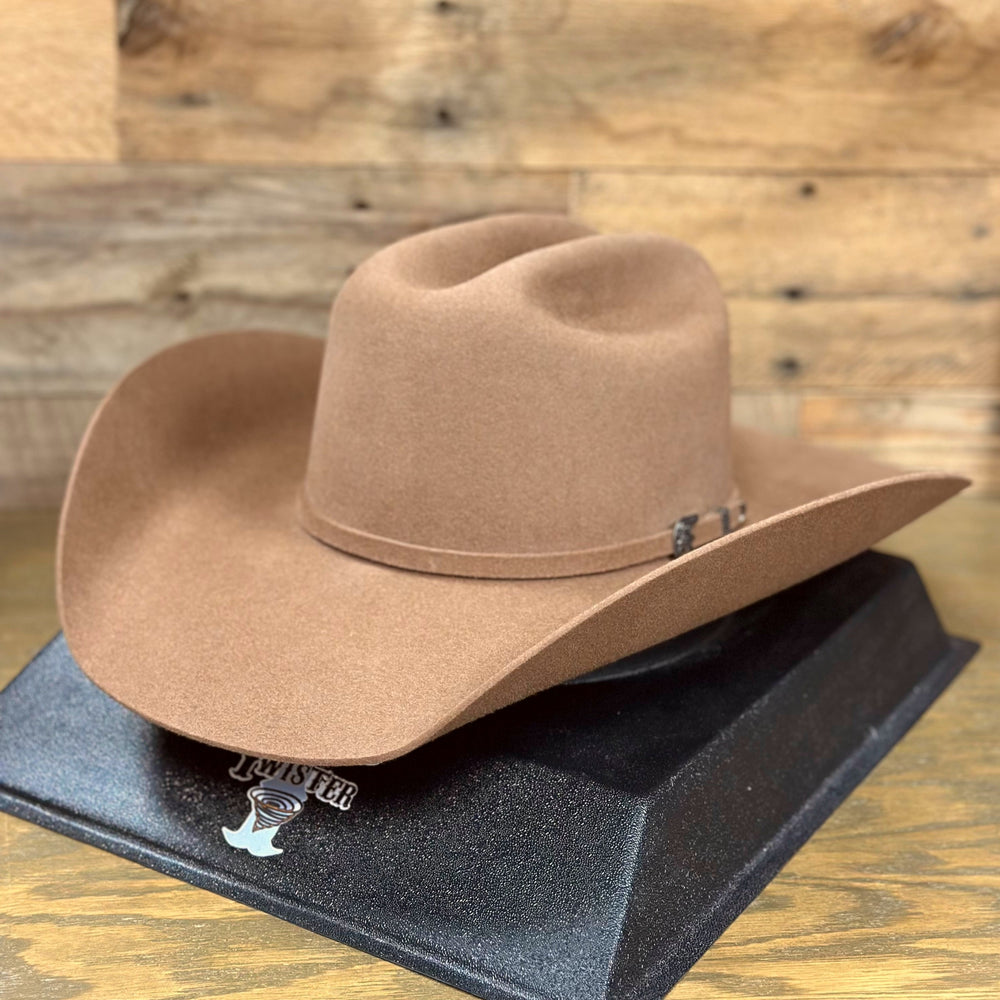 Twister Western Cowboy Hat Brown Felt Wool Band Adult Twister 2X Pecan Wool Cowboy Hat – Willow Lane Hat Co main image 4