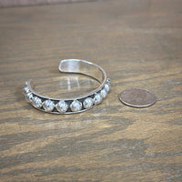 Navajo Made Sterling Silver 8mm Bead Cuff Bracelet (Multiple Sizes Available)
