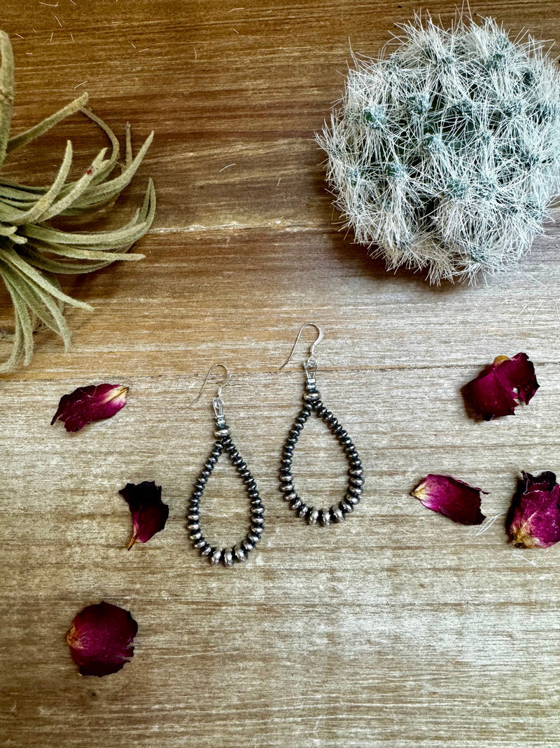 2 1/2" Sterling Silver Saucer Teardrop Earrings