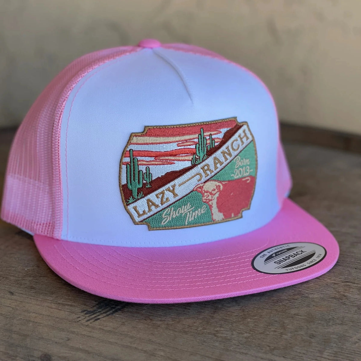 Lazy J Ranch Wear Show Time Cap in Pink & White