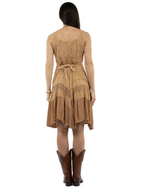 Scully Honey Creek Women's Sleeveless Embroidered Sundress in Golden Beige