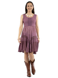 Scully Honey Creek Women's Sleeveless Embroidered Sundress in Dusk Purple