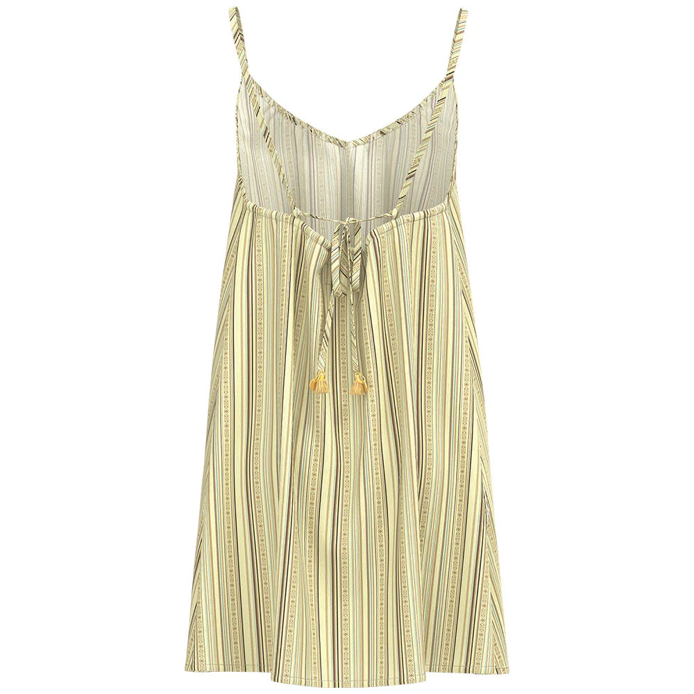 Hooey Women's Paraiso Spaghetti Strap Dress in Cream/Stripe