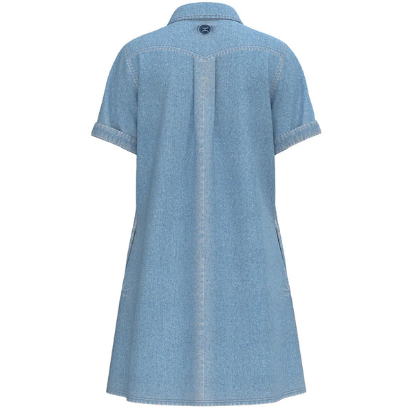 Hooey Women's Denali Denim Chambray Dress in Denim Blue