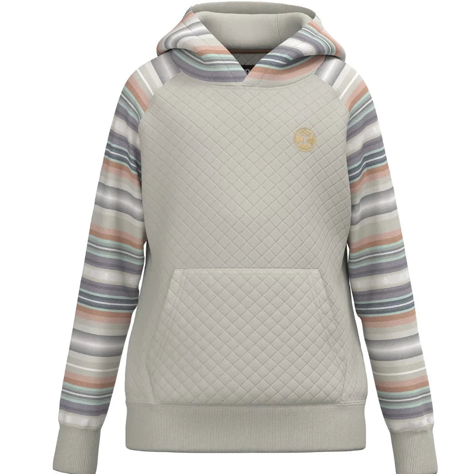 Hooey Youth "Summit" Cream and Serape Quilted Hoodie