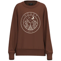 Hooey Women's L/S "Stallion" Circle Logo Crewneck in Brown Out