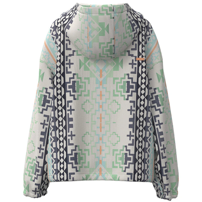 Hooey Women's "Mazatlan" Aztec Half Zip Hoodie in Cream