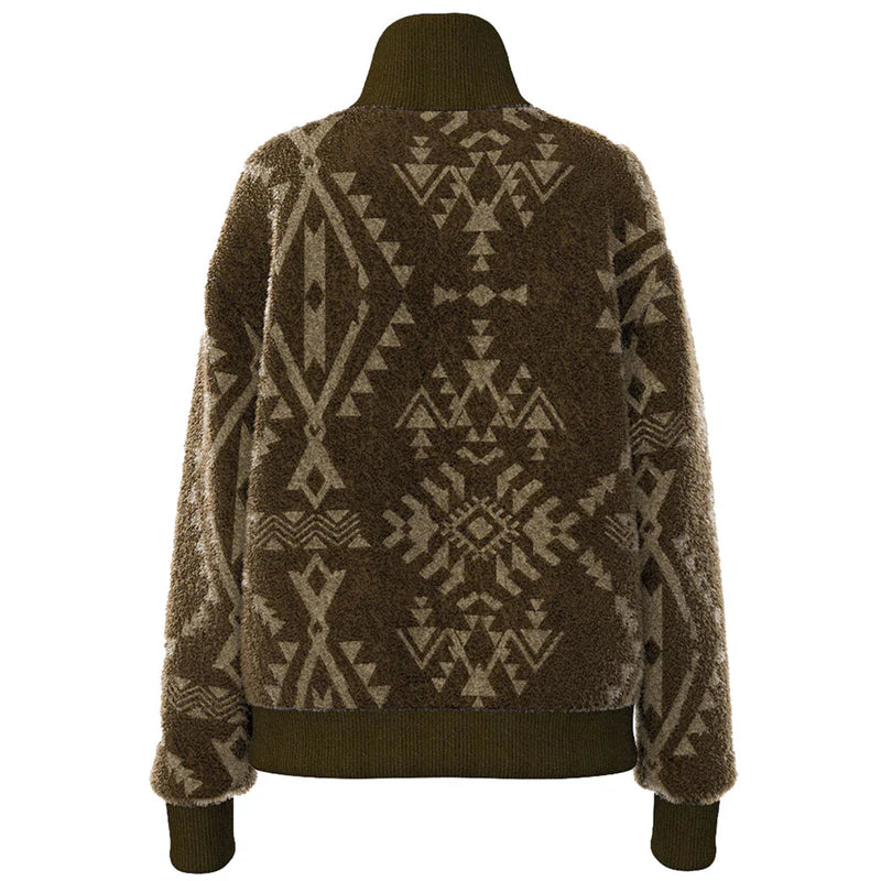 Hooey Women's Aspen Sherpa Jacket in Brown Aztec
