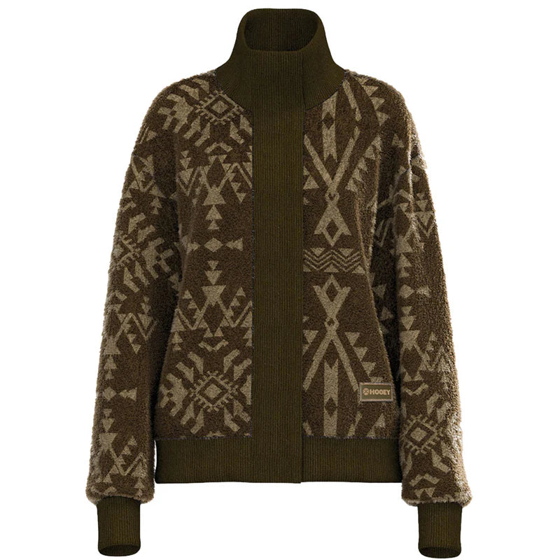 Hooey Women's Aspen Sherpa Jacket in Brown Aztec