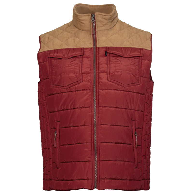 Hooey Men's Red and Tan Packable Vest