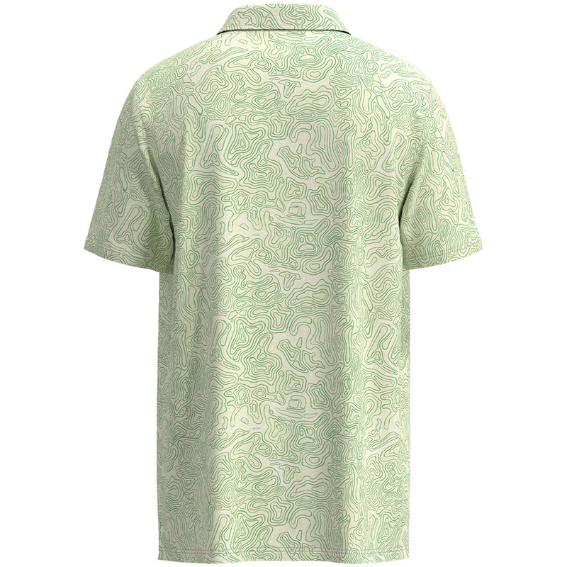 Hooey Men's "The Weekender" Short Sleeve Polo in Cream and Green
