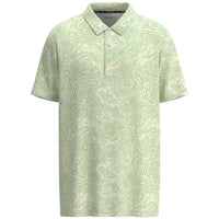 Hooey Men's "The Weekender" Short Sleeve Polo in Cream and Green