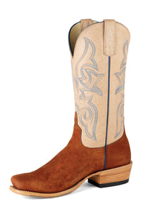 Horse Power Reversed Smooth Ostrich Rough Out Western Boot in Brandy Brown