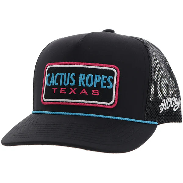 Hooey "Cactus Ropes Texas" Rope Trucker Hat in Black