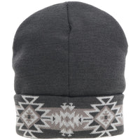 Hooey Aztec Beanie in Grey & White