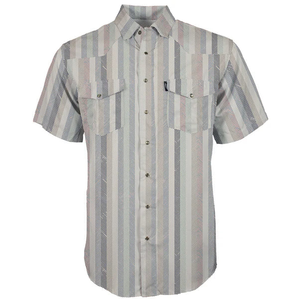 Hooey Men's Sol Baja Stripe Short Sleeve Western Snap Shirt in Cream