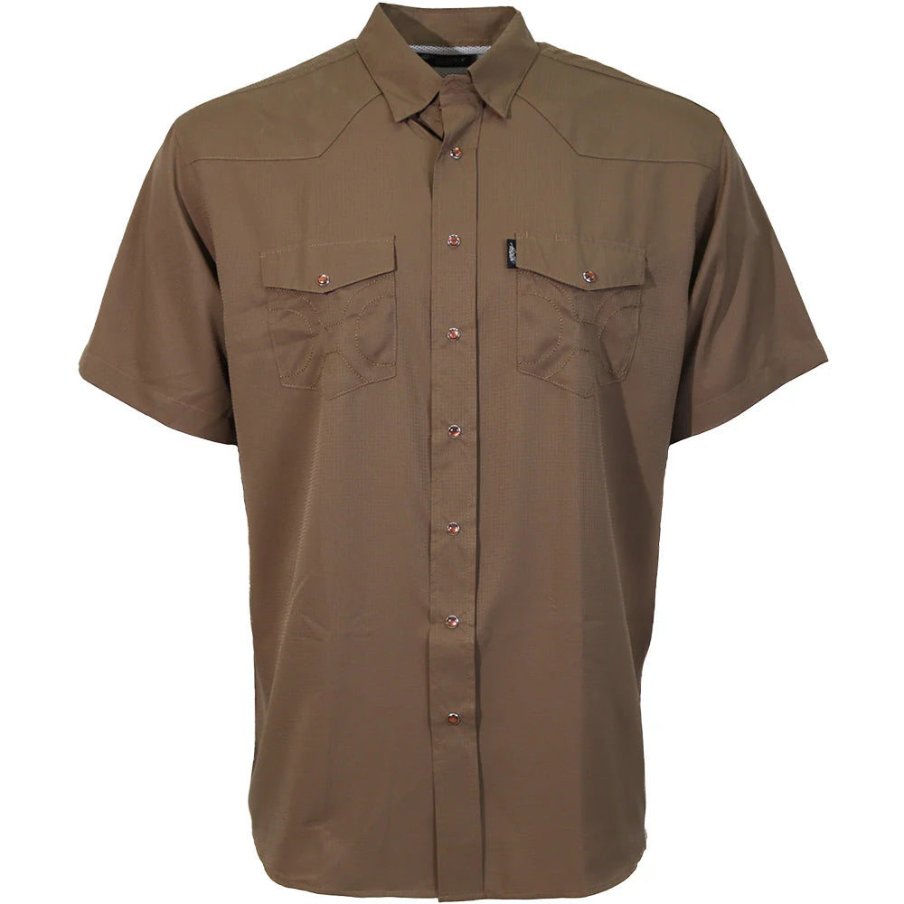 Hooey Men's Sol S/S Western Pearl Snap Shirt in Brown