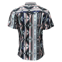 Hooey Boy's S/S Sol Pearl Snap Shirt in Teal Aztec Pattern