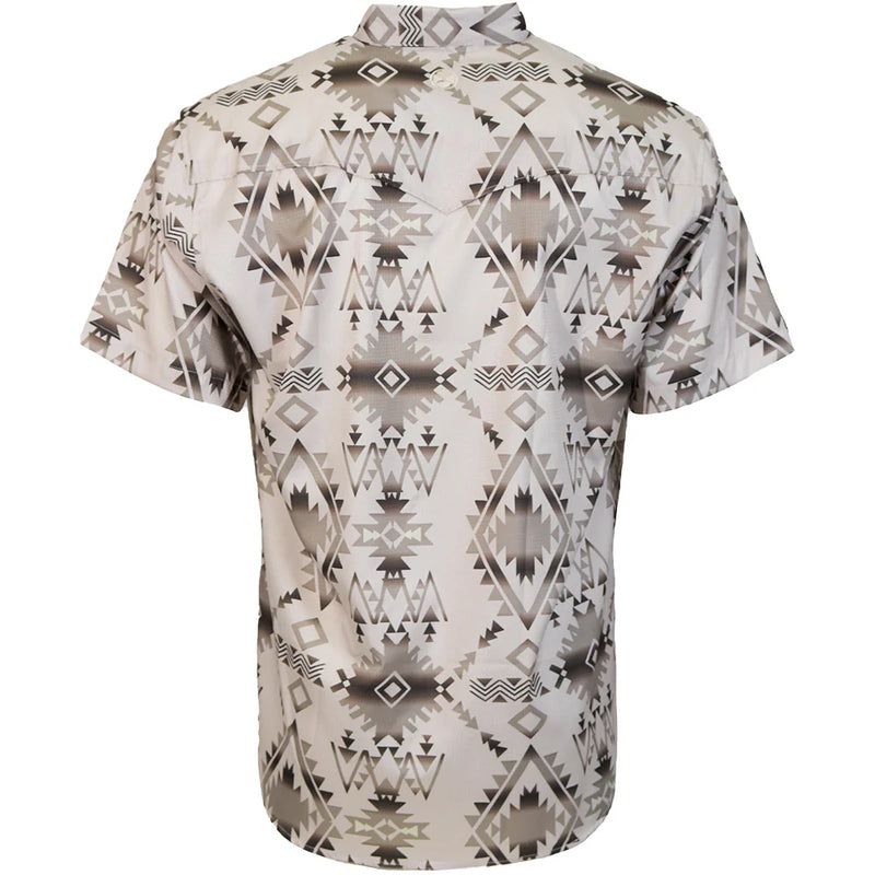 Hooey Men's Sol S/S Western Pearl Snap Shirt in Tan/Aztec