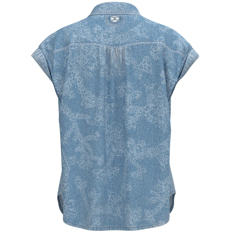 Hooey Women's Darlin' S/S Chambray Snap Shirt in Denim/Floral