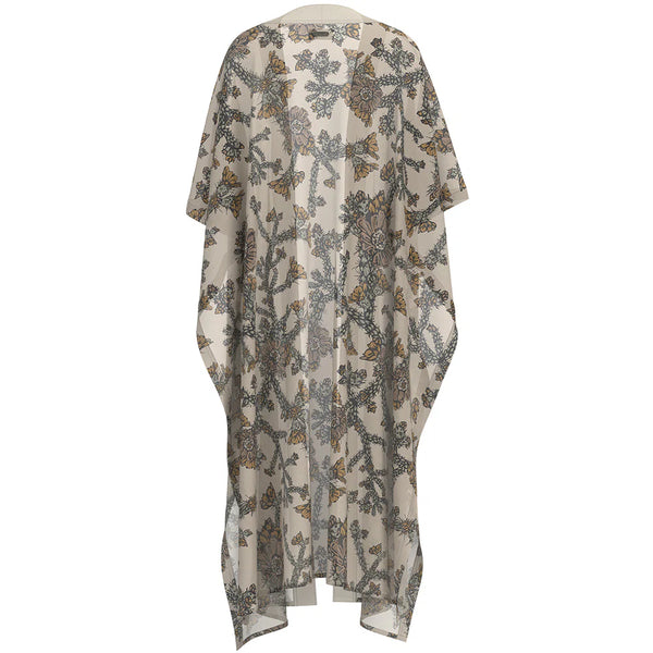 Hooey Women's Kimono in Cream/Grey Print