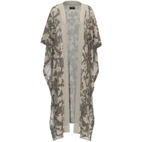 Hooey Women's Kimono in Cream/Grey Print