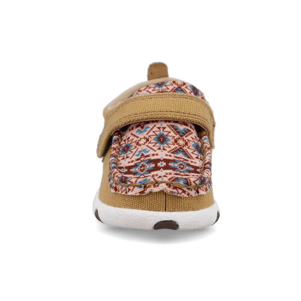 Hooey by Twisted X Baby & Toddler Driving Moc in Beeswax & Aztec Multi