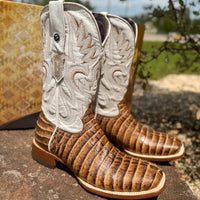 Tanner Mark Men's Ice Mountain Imitation Caiman Tail Western Boot in Orix