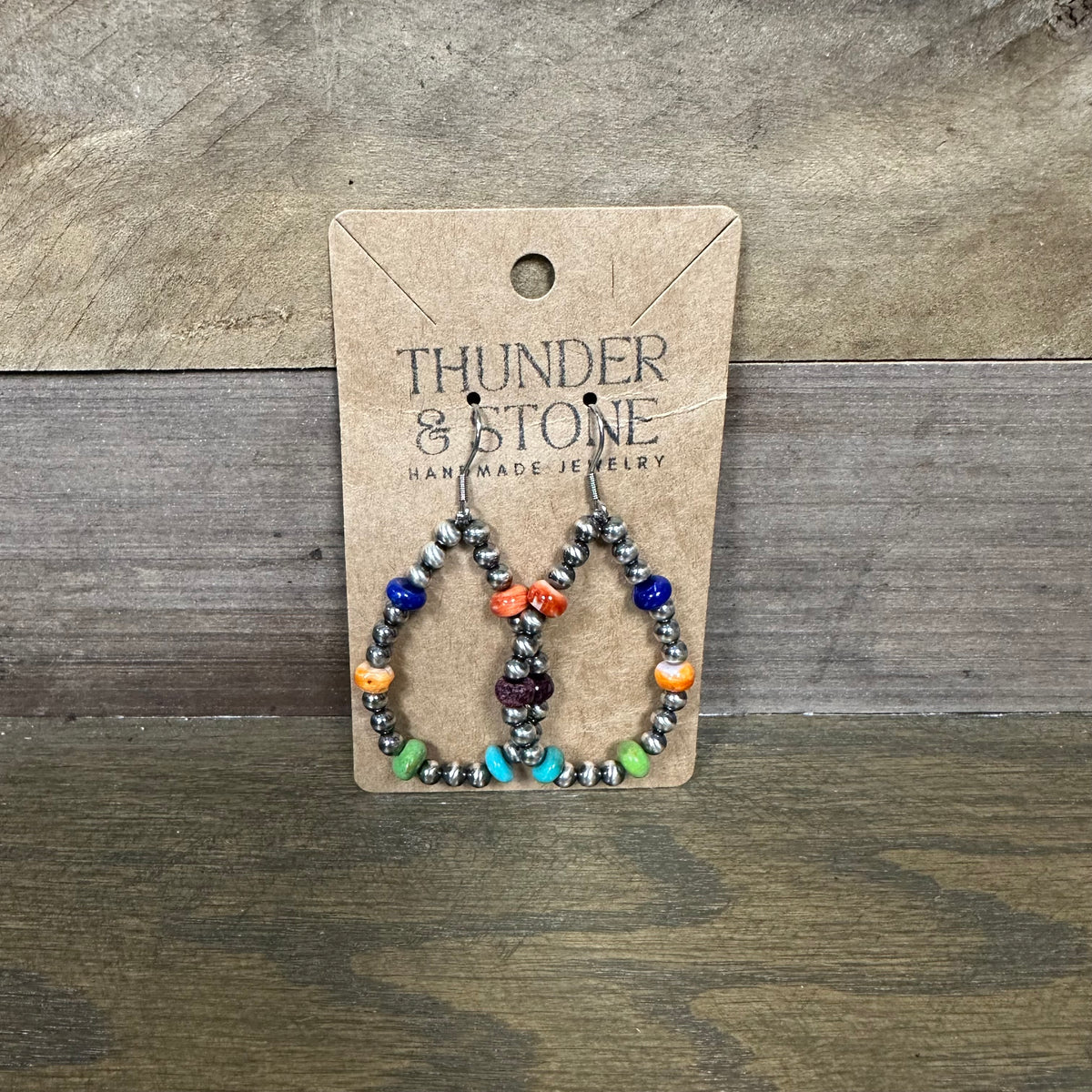 Thunder & Stone Sterling Silver Pearl & Multi-Stone Earrings