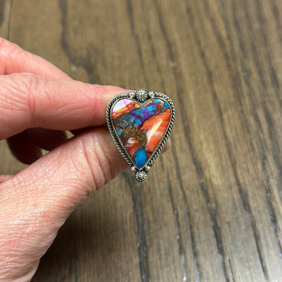 Hada Collection Sterling Silver Pink Dahlia Ring (Adjustable)