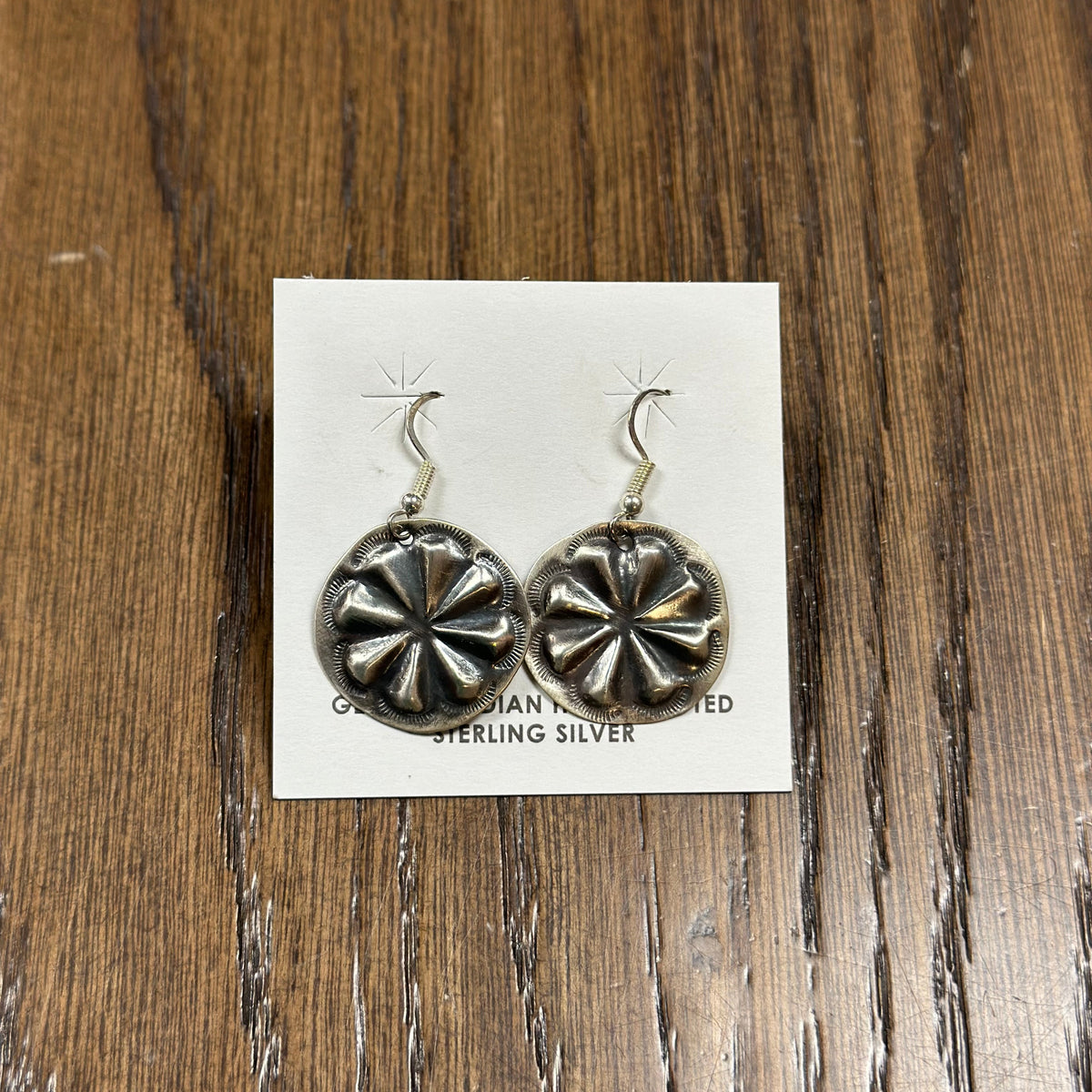 Joan Begay Handmade Sterling Silver Concho Earrings