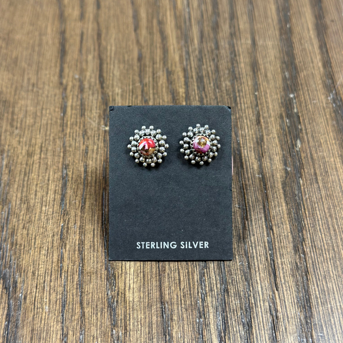 Hada Collection Sterling Silver Pink Dahlia Earrings