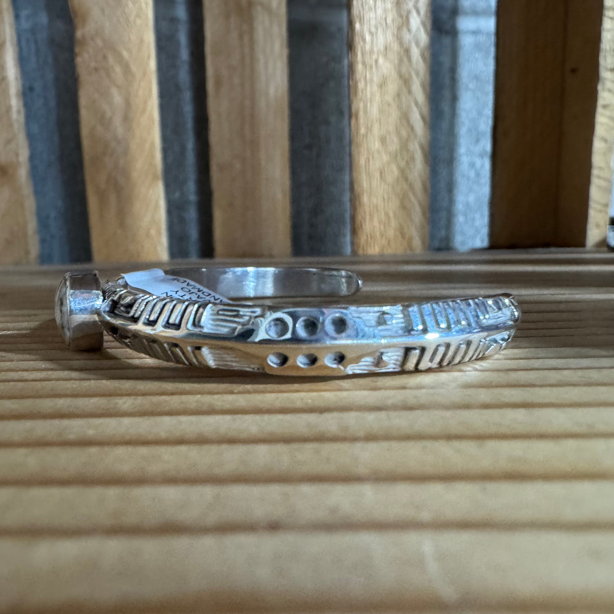 Benson Shorty Navajo Handmade Sterling Silver and White Buffalo Cuff Bracelet