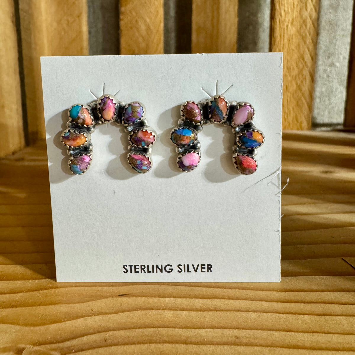 Hada Collection Sterling Silver and Pink Dahlia Earrings